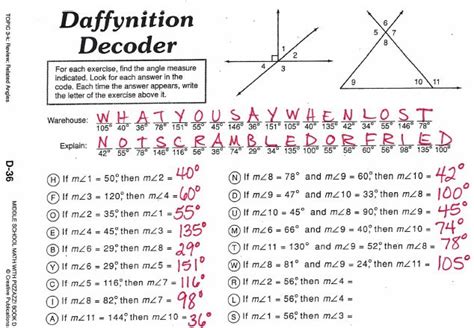 Benefits of Using the Daffynition Decoder Answer Key Angles